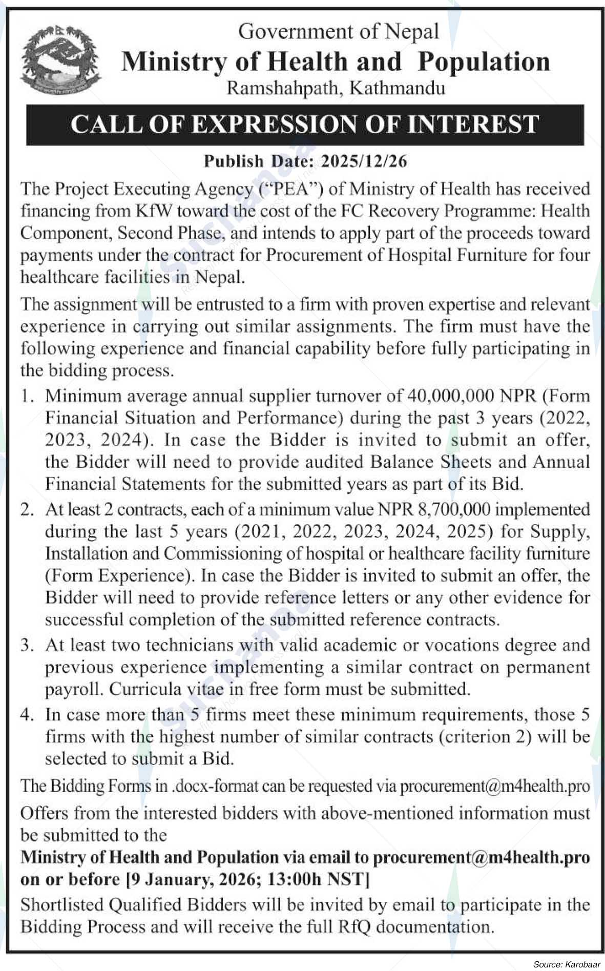 Ministry of Health and Population (MoHP)