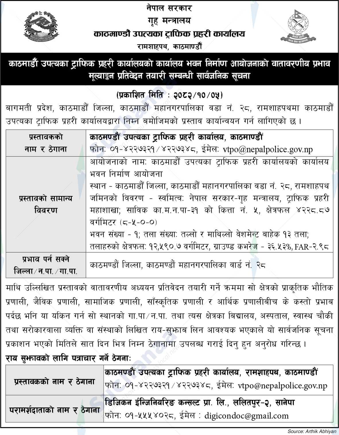 Kathmandu Valley Traffic Police Office, Ramshahpath, Kathmandu