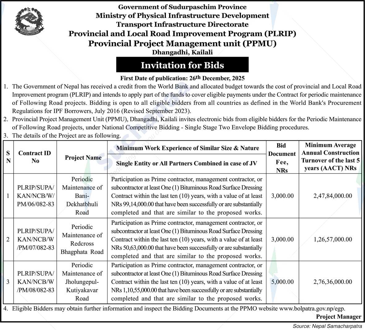 Provincial Project Management Unit (PPMU), Dhangadhi, Kailali