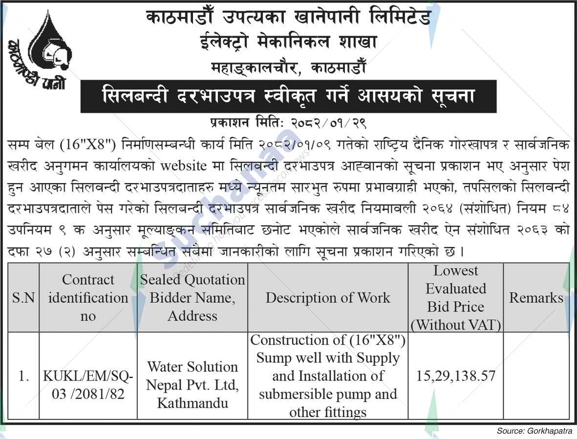 Kathmandu Valley Water Supply Limited