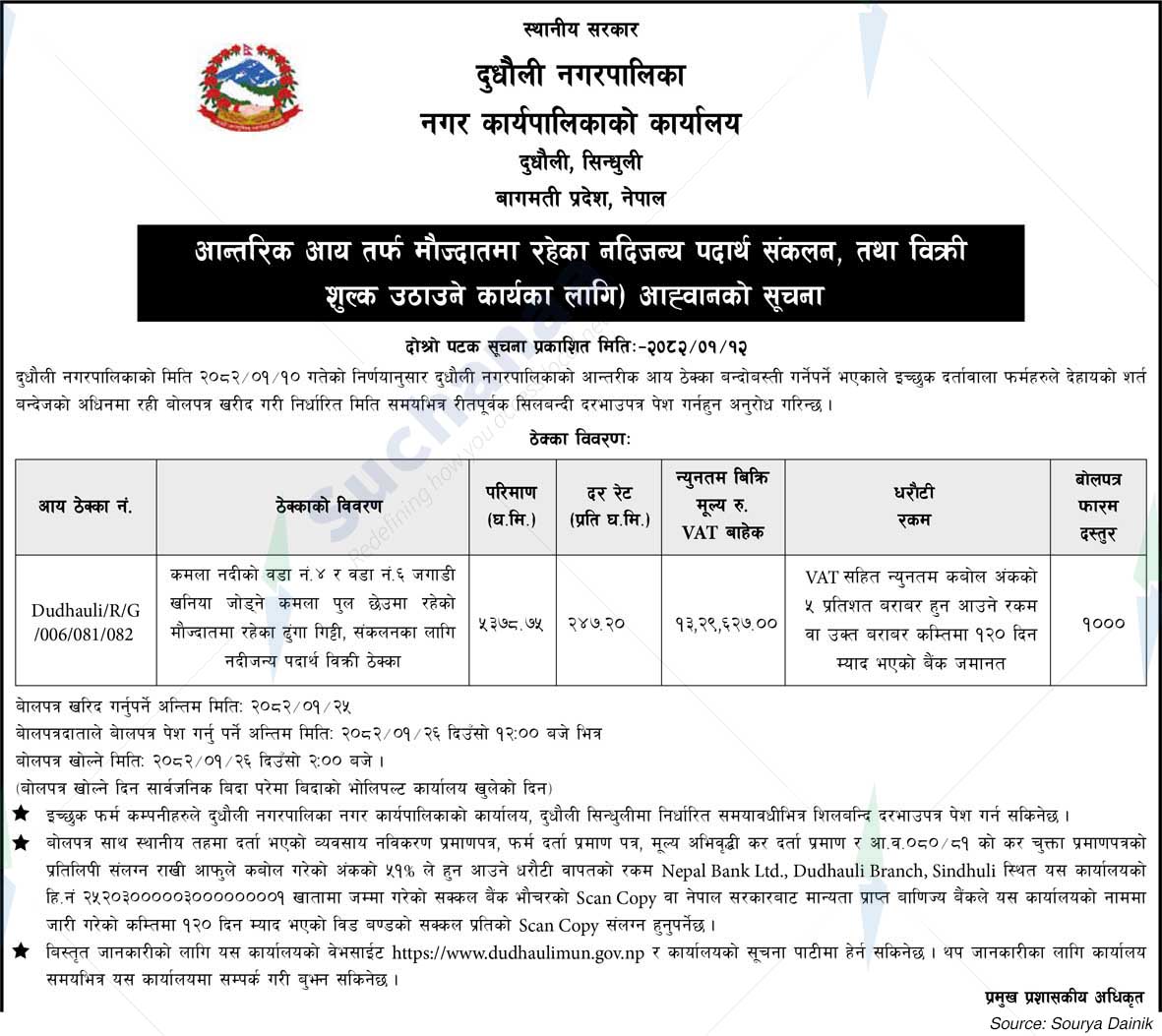 Dudhauli municipality
