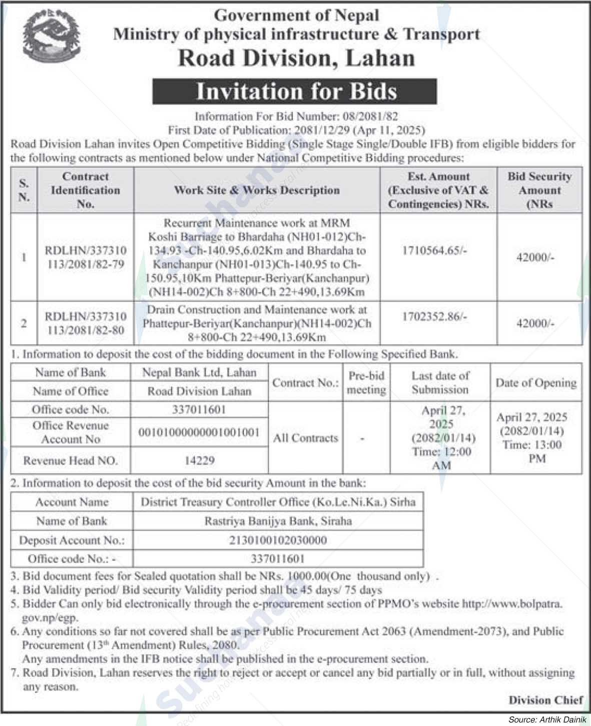 Road Division Lahan