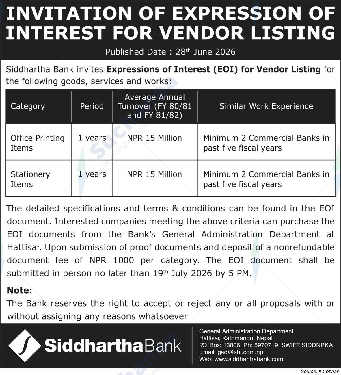 Siddhartha Bank Limited
