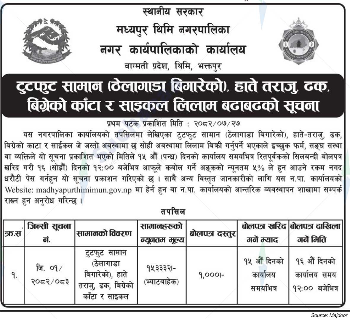 Madhyapur Thimi Municipality