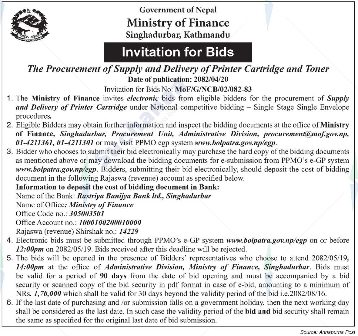 Ministry of Finance