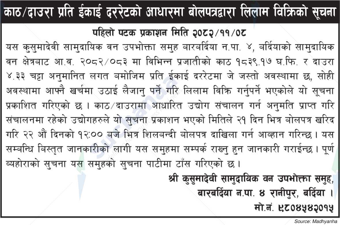 Shree Kusumadevi Saa.Wa.Wo.Sa., Bardiya