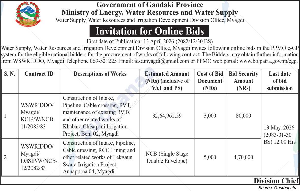 Water supply, water resource and Irrigation Development Division, Myagdi
