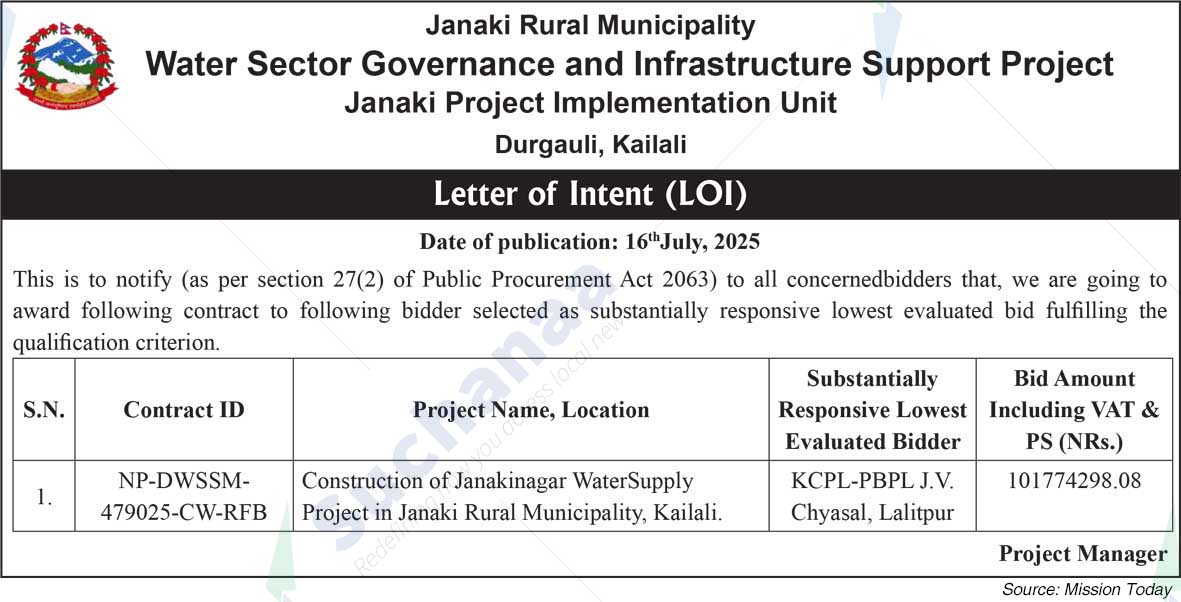 Janaki Project Implementation Unit, Durgauli, Kailali
