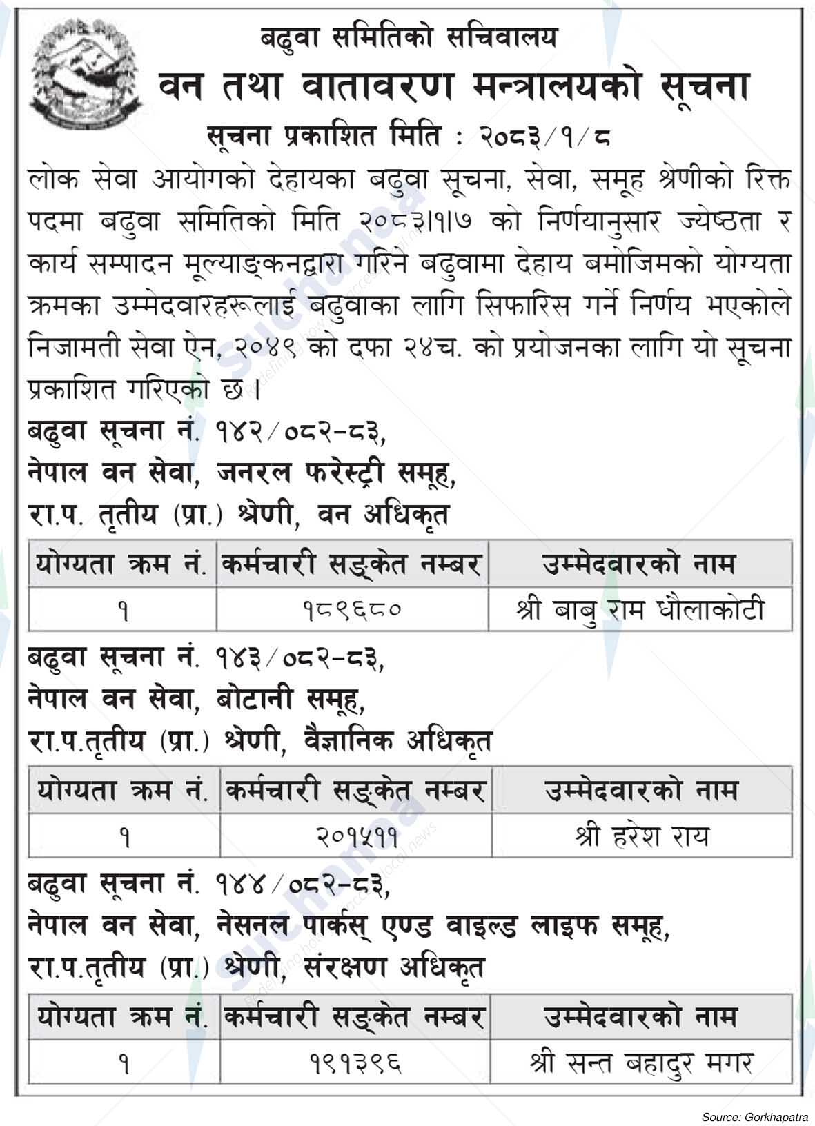 Ministry of Forests and Environment