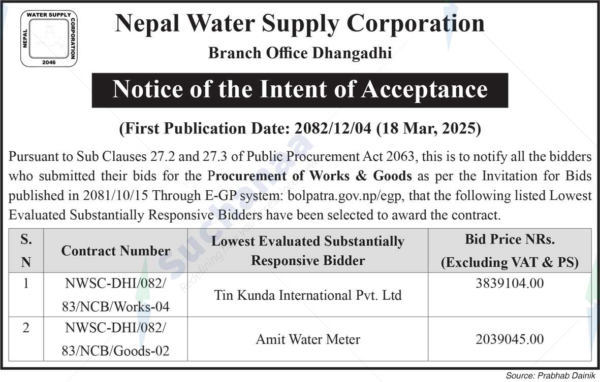 Nepal Water Supply Corporation (NSC)