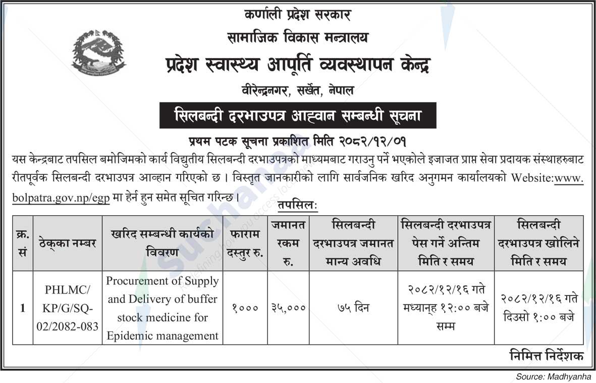 Provincial Health Supply Management Center, Surkhet