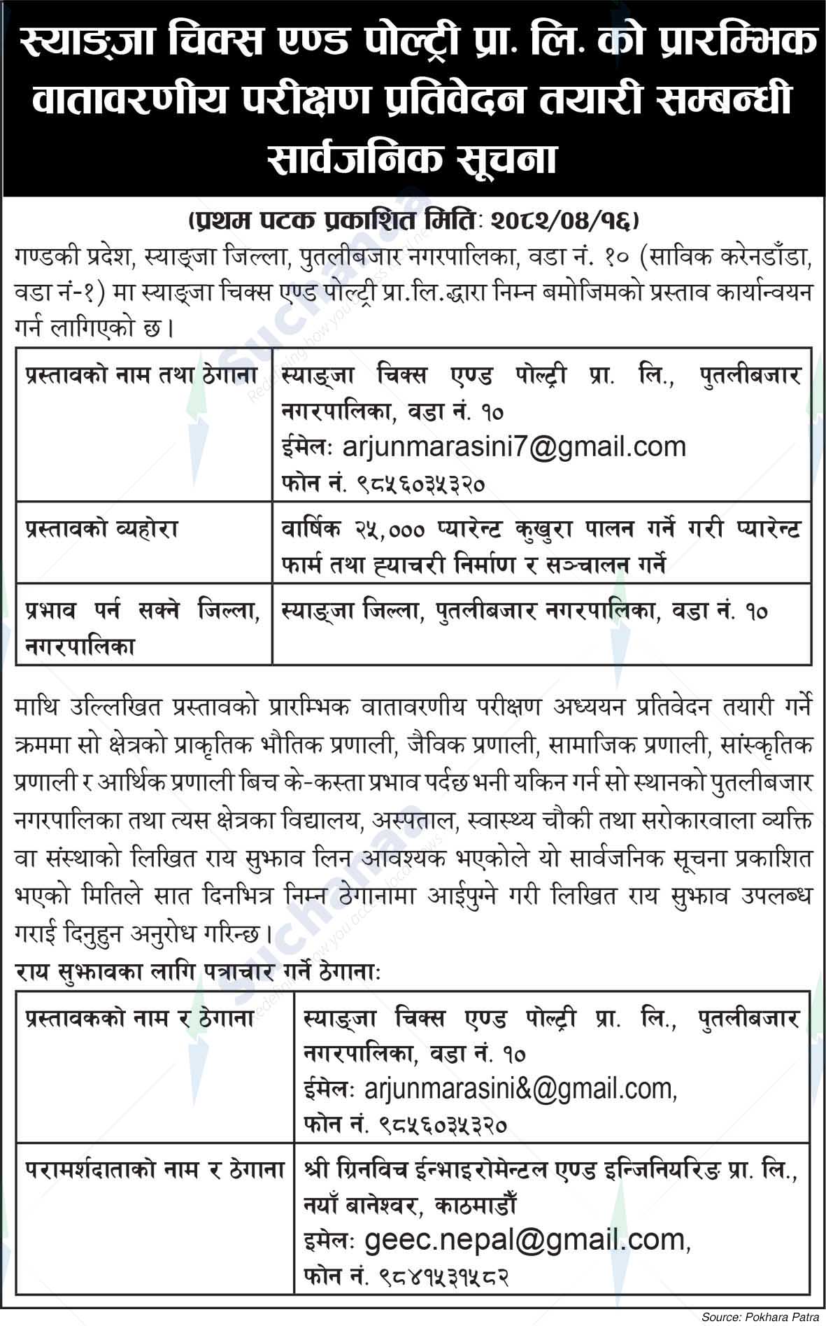 Syangja chicks and poultry Pvt. Ltd.