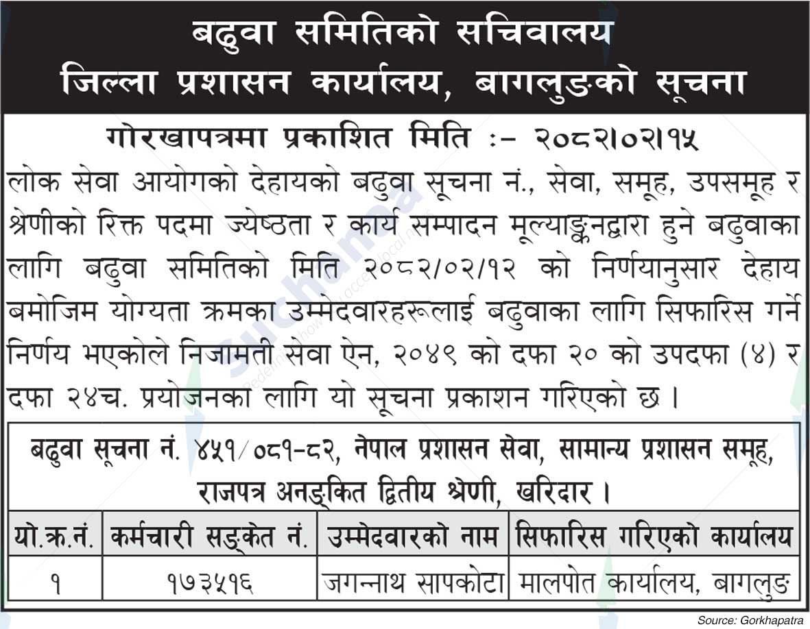 District Administration Office, Baglung