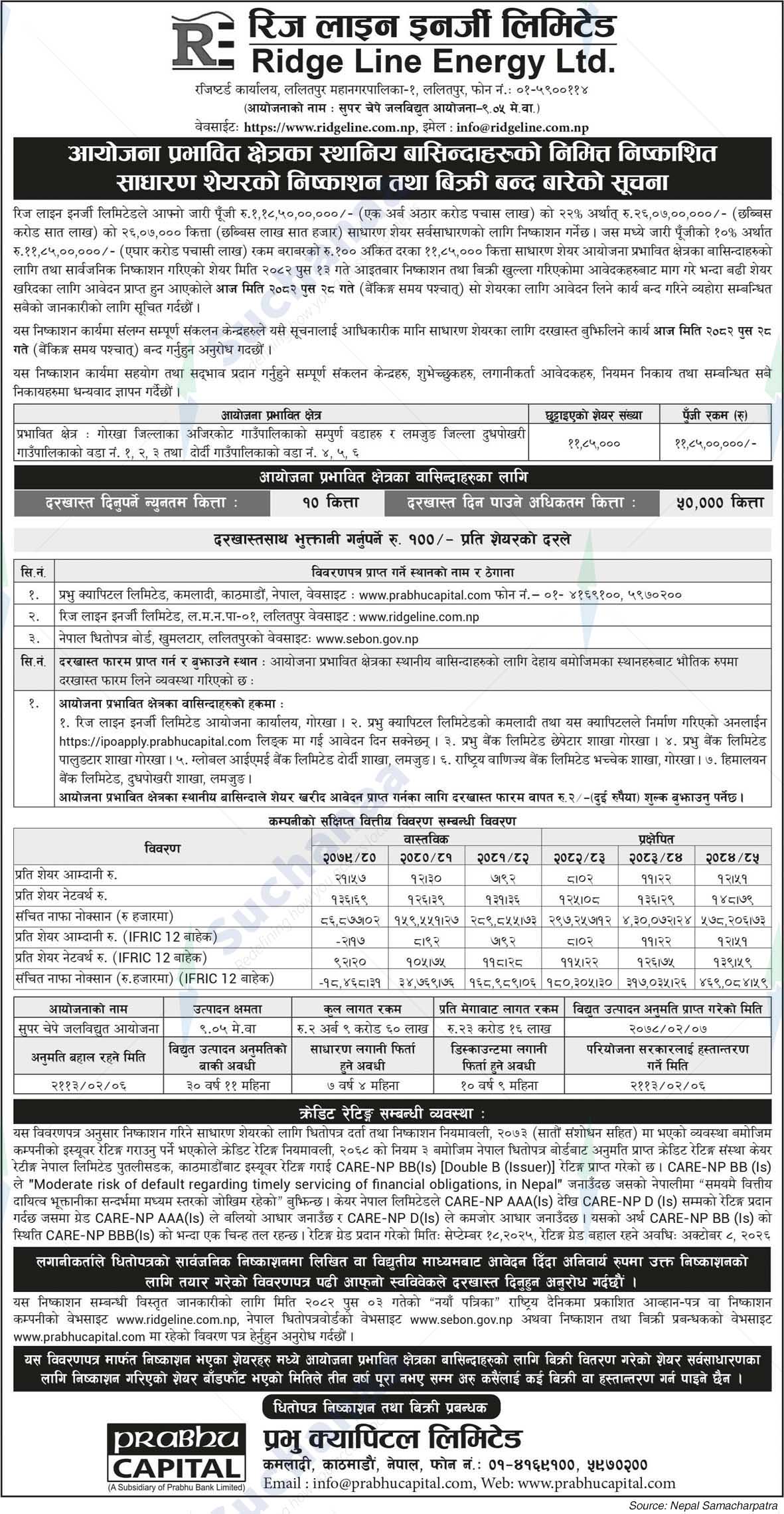 Ridge Line Energy Limited.