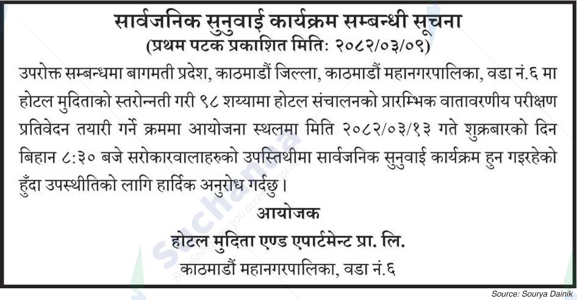 Hotel Mudita and Apartment Pvt. Ltd.