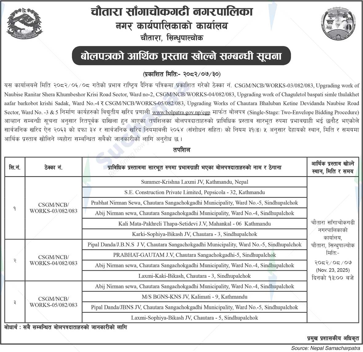 Chautara Sangchokgadhi Municipality