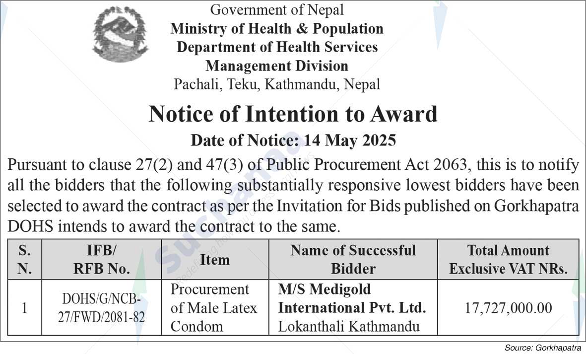 Department of Health Services Management Division, Pachali, Teku