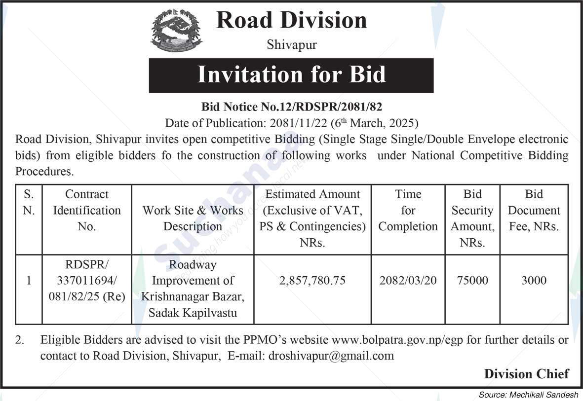 Road Division, Shivapur