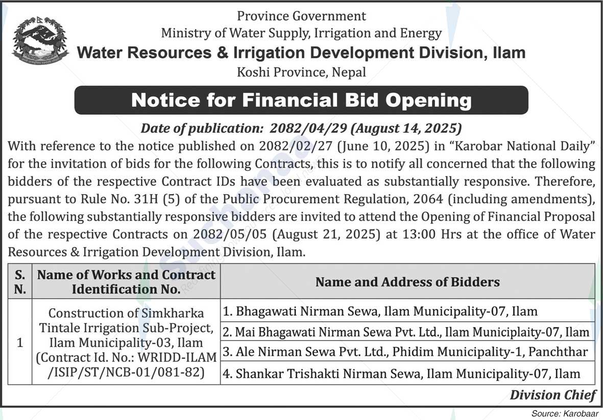 Water Resources & Irrigation Development Division, Ilam