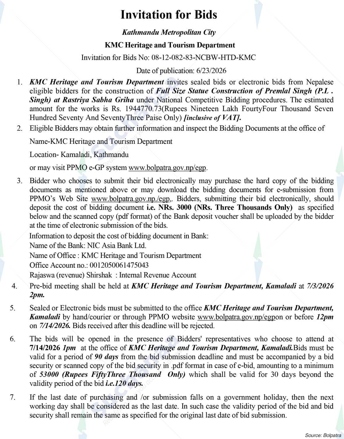 KMC Heritage and Tourism Department