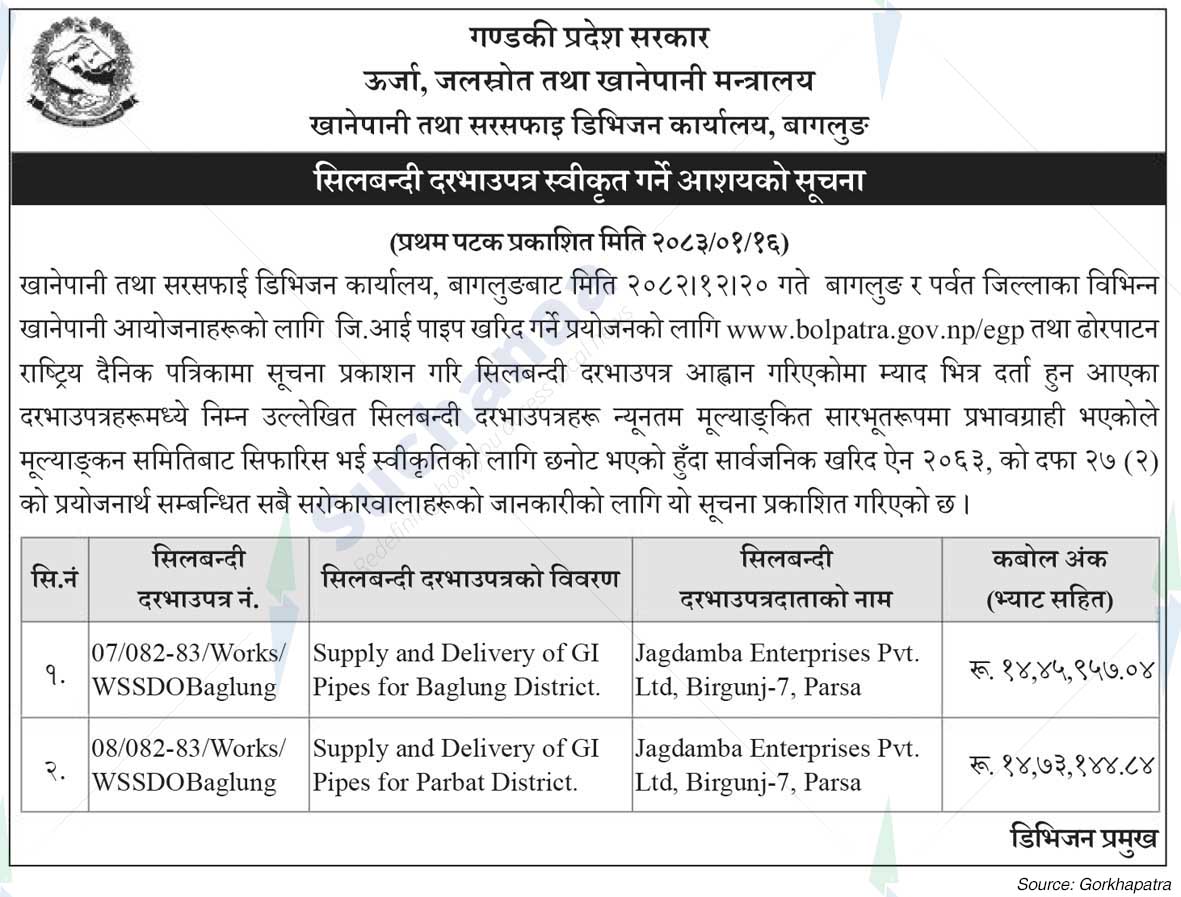 Water Supply and Sanitation Division Office, Baglung