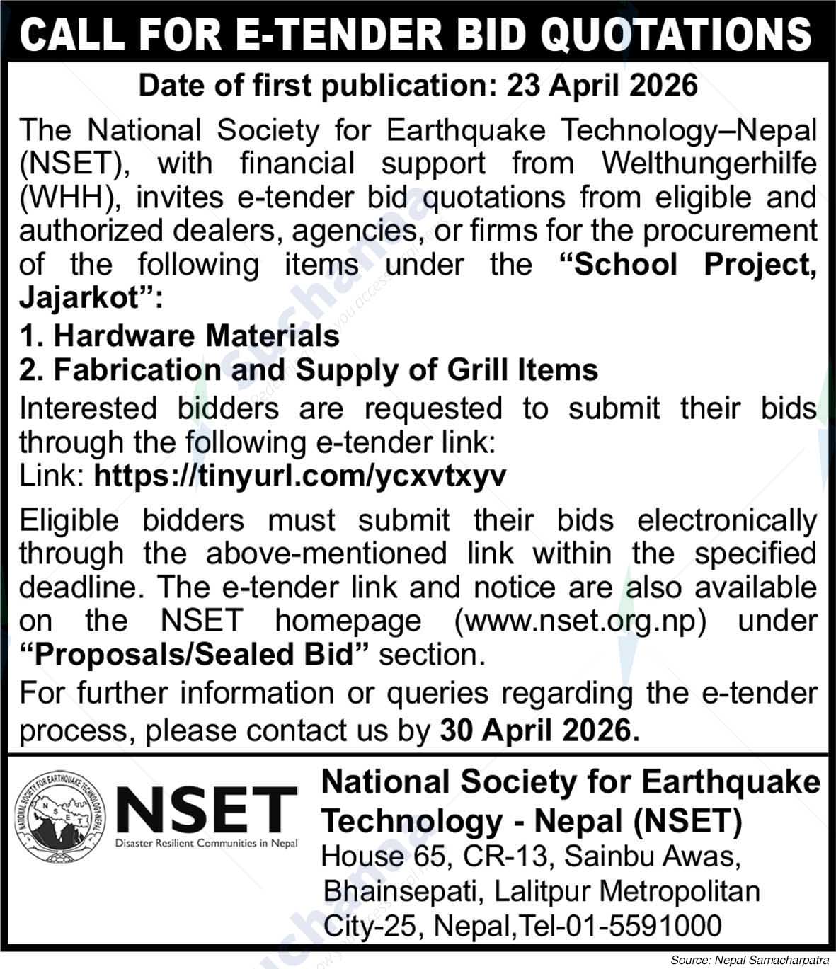 National Society for Earthquake Technology-Nepal (NSET)