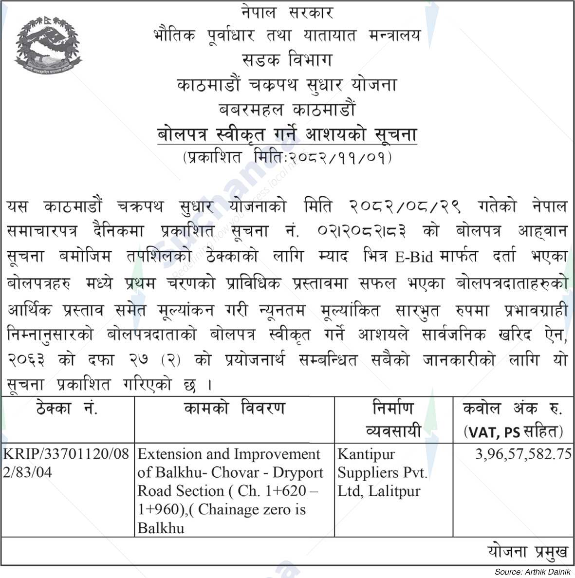 Kathmandu Ringroad Improvement Project