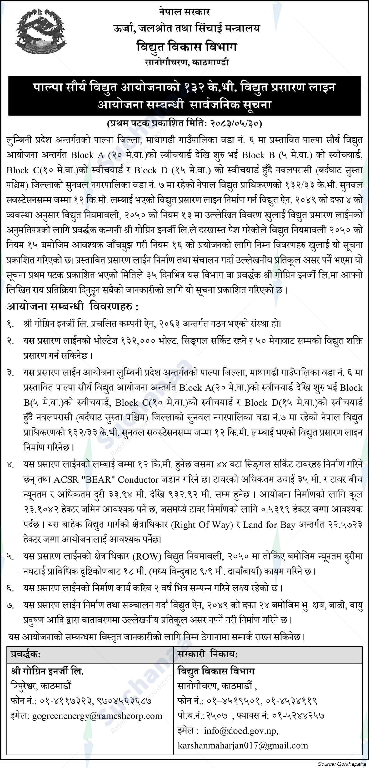 Department of Electricity Development