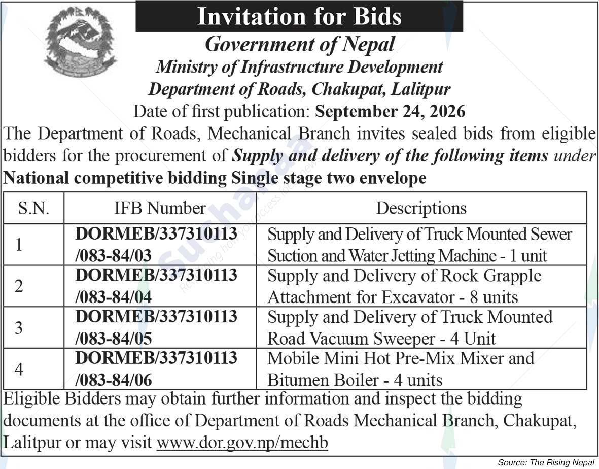 Department of Roads, Mechanical Branch