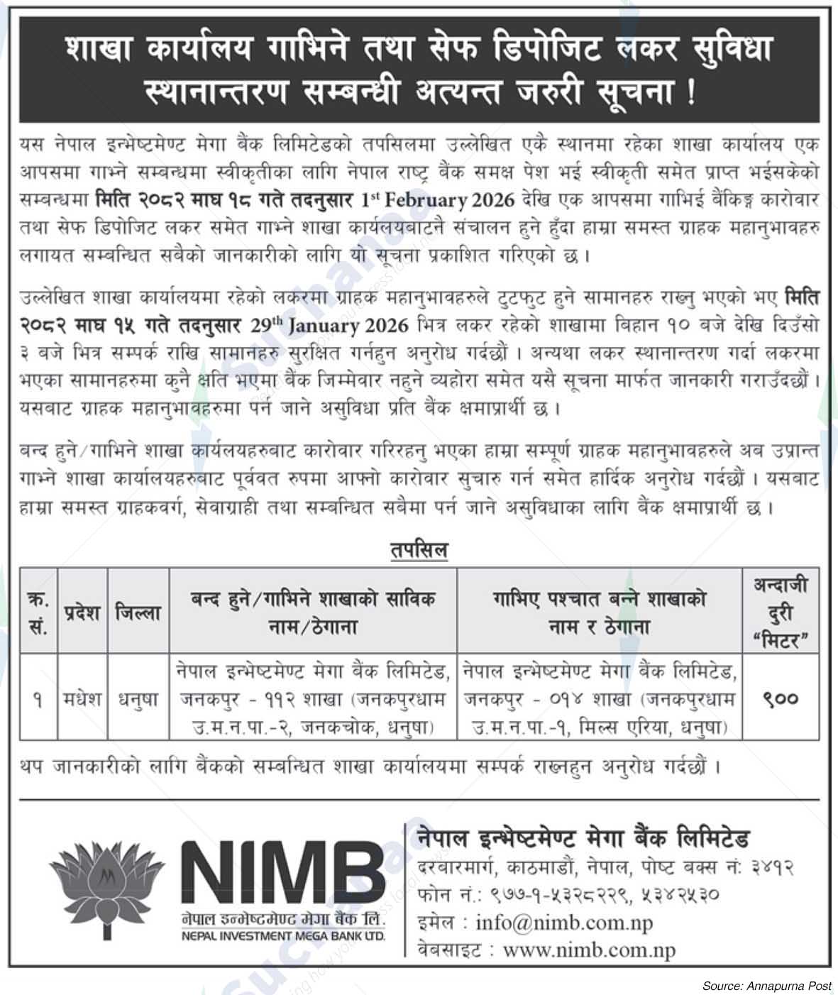 Nepal Investment Mega Bank Ltd. (NIMB)