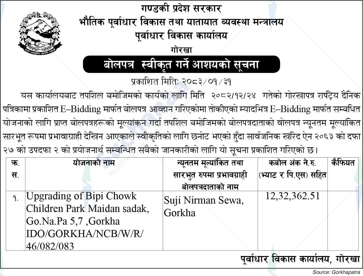Infrastructure Development Office, Gorkha