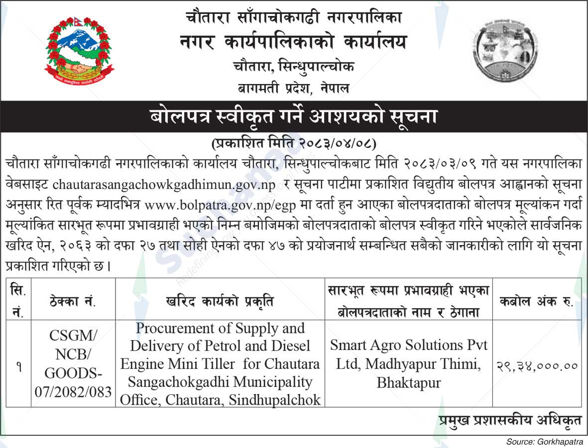 Chautara Sangchokgadhi Municipality