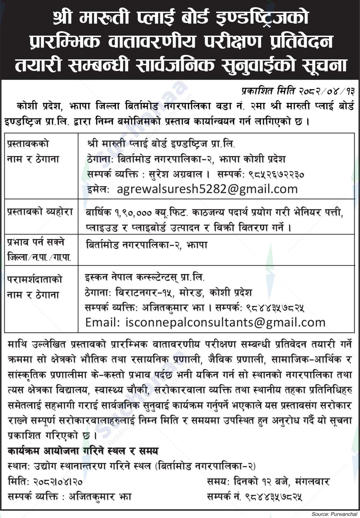 Shree Maruti Ply Board Industries Pvt. Ltd.