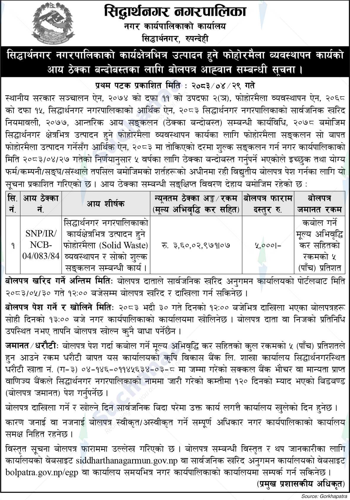 Siddharthanagar Municipality