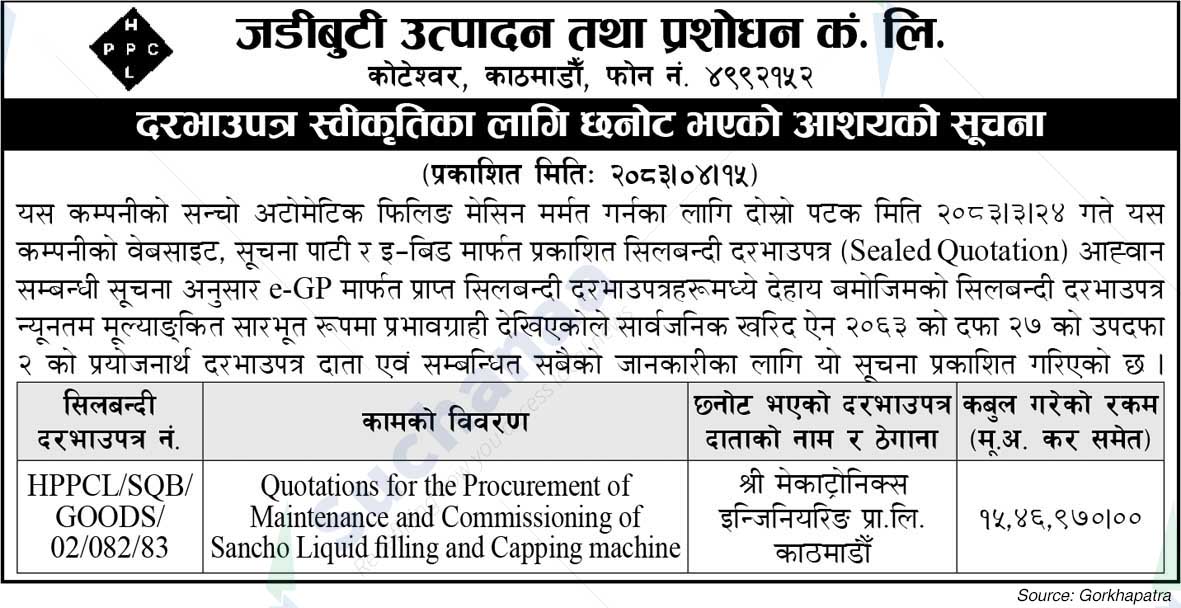 Herb Production and Processing Company Limited