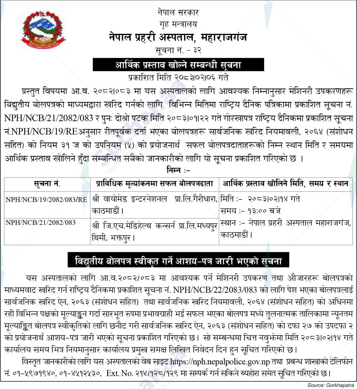 Nepal Police Hospital, Maharajganj