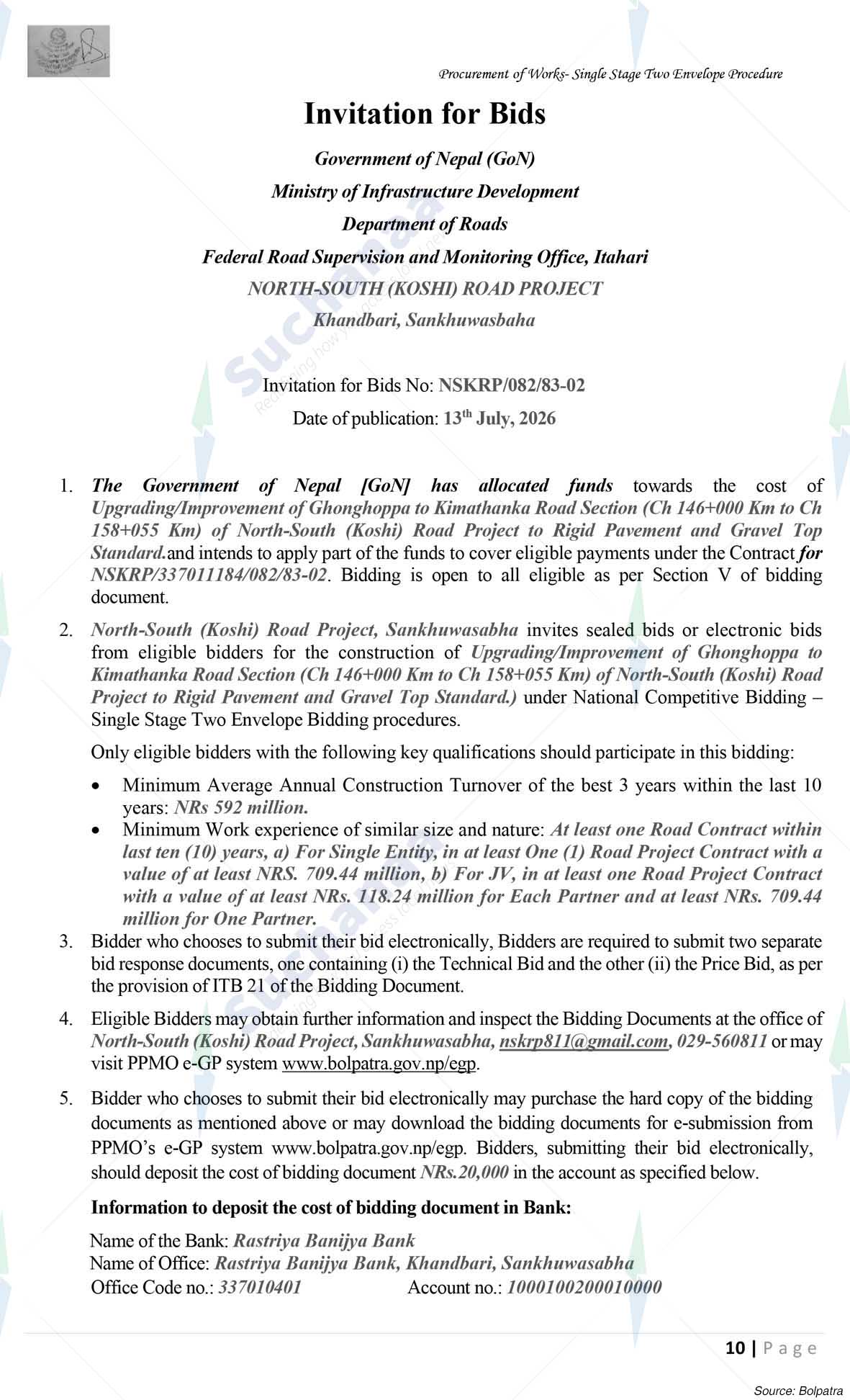 North South (Koshi) Road Project, Khandbari
