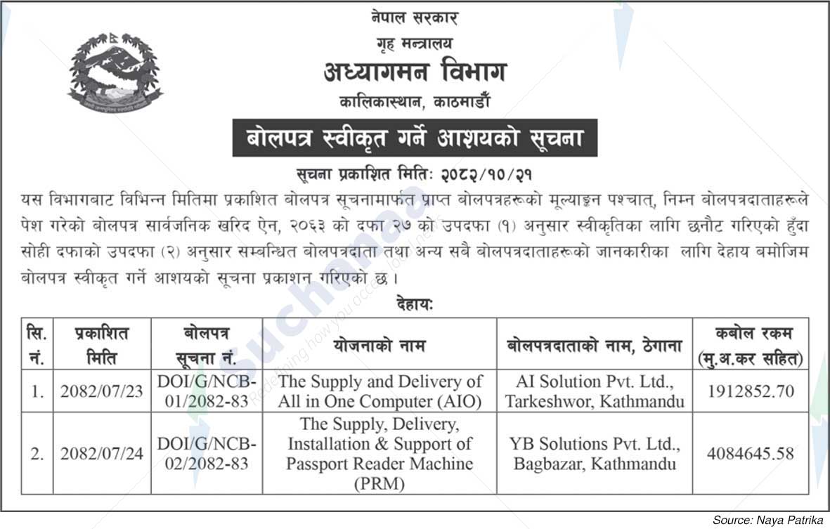 Department of Immigration, Kathmandu