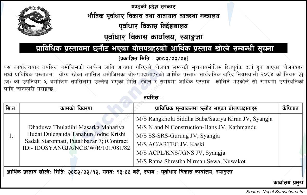 Infrastructure Development Office, Syangja
