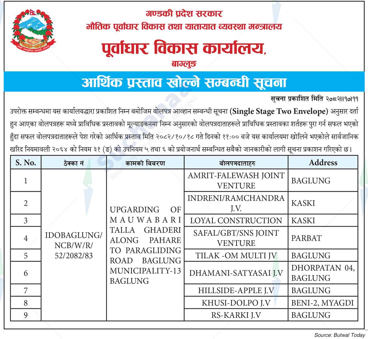Infrastructure Development Office, Baglung
