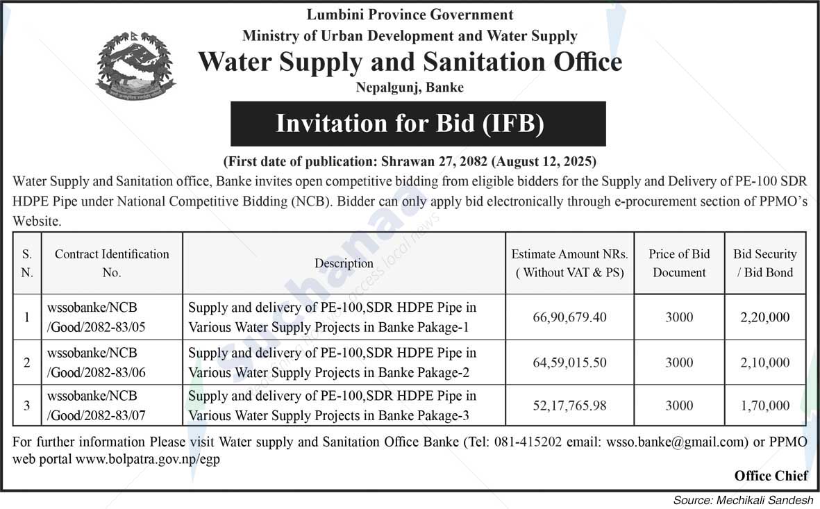 Water Supply and Sanitation Office, Nepalgunj, Banke