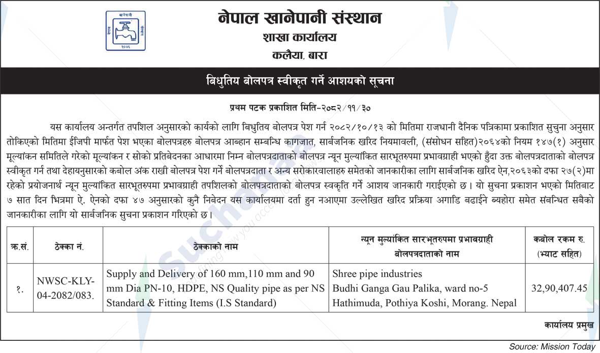 Nepal Water Supply Corporation (NSC)