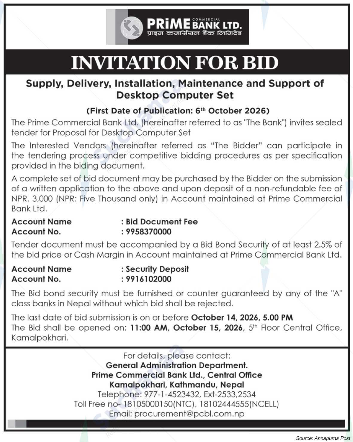 Prime Commercial Bank Limited