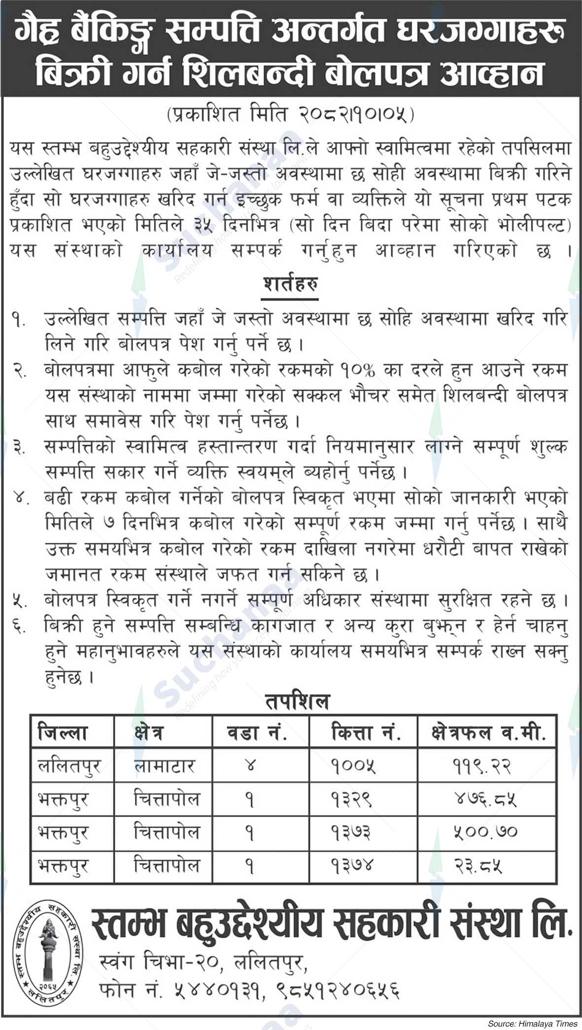 Stamba Bahu-Uddesiya Sahakari Sanstha Ltd., Lalitpur