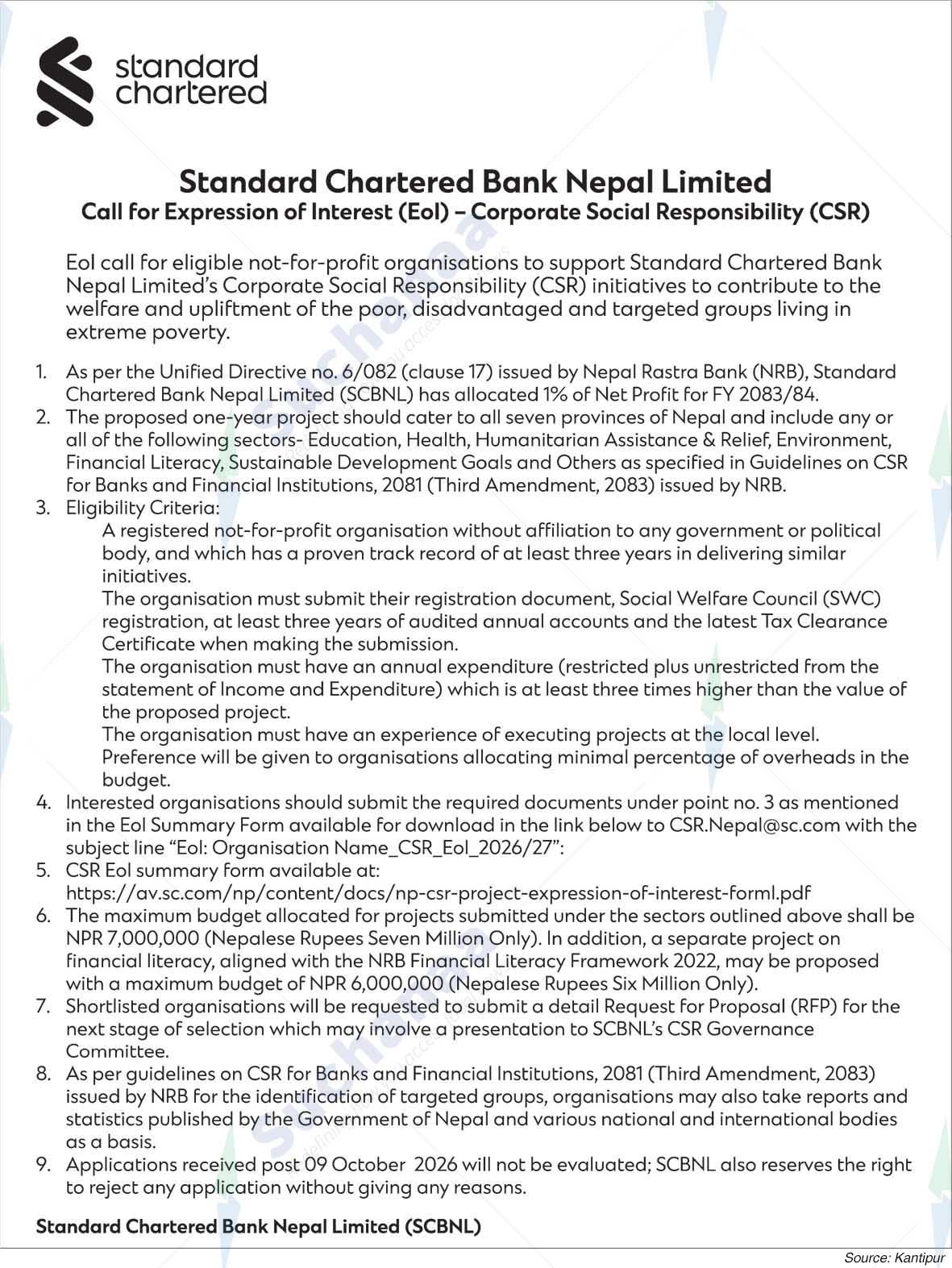 Standard Chartered Bank Limited