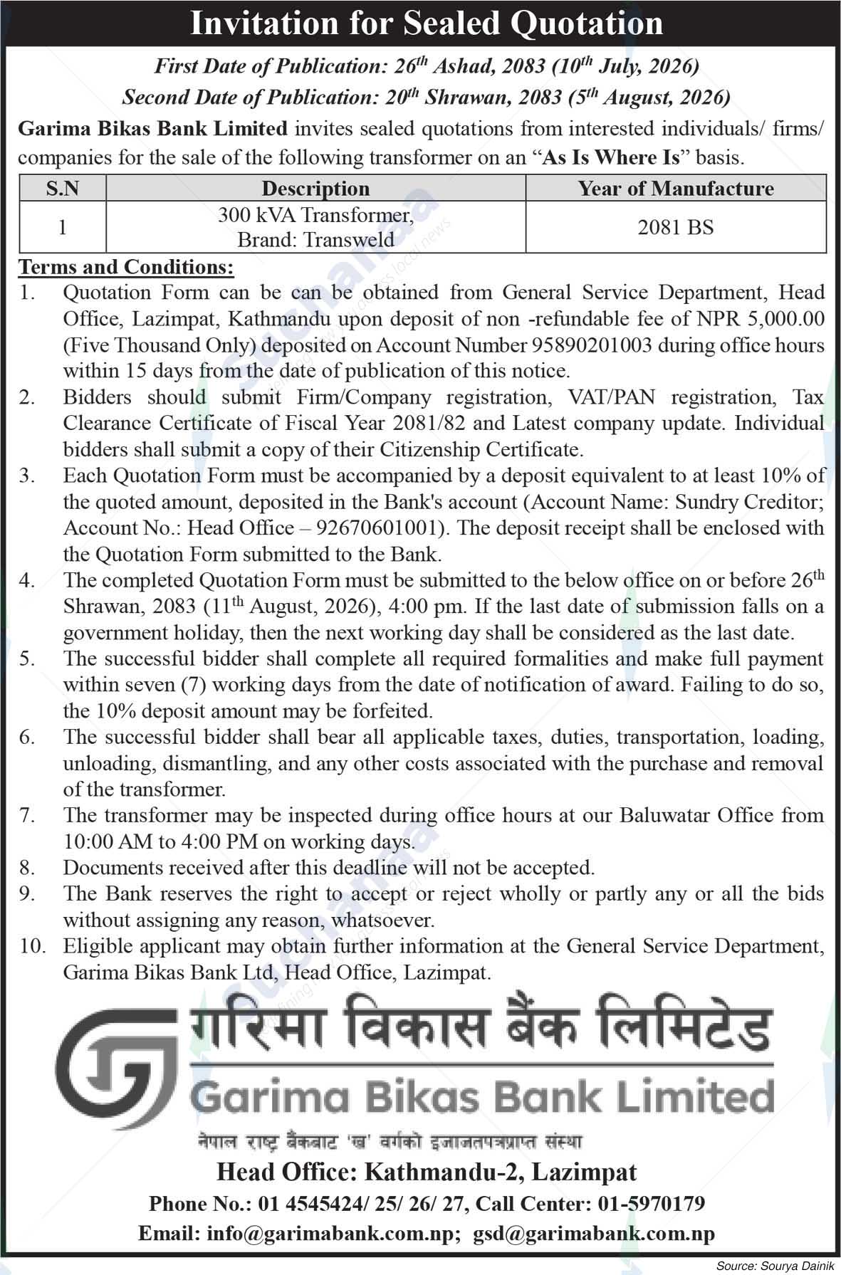 Garima Bikas Bank Limited