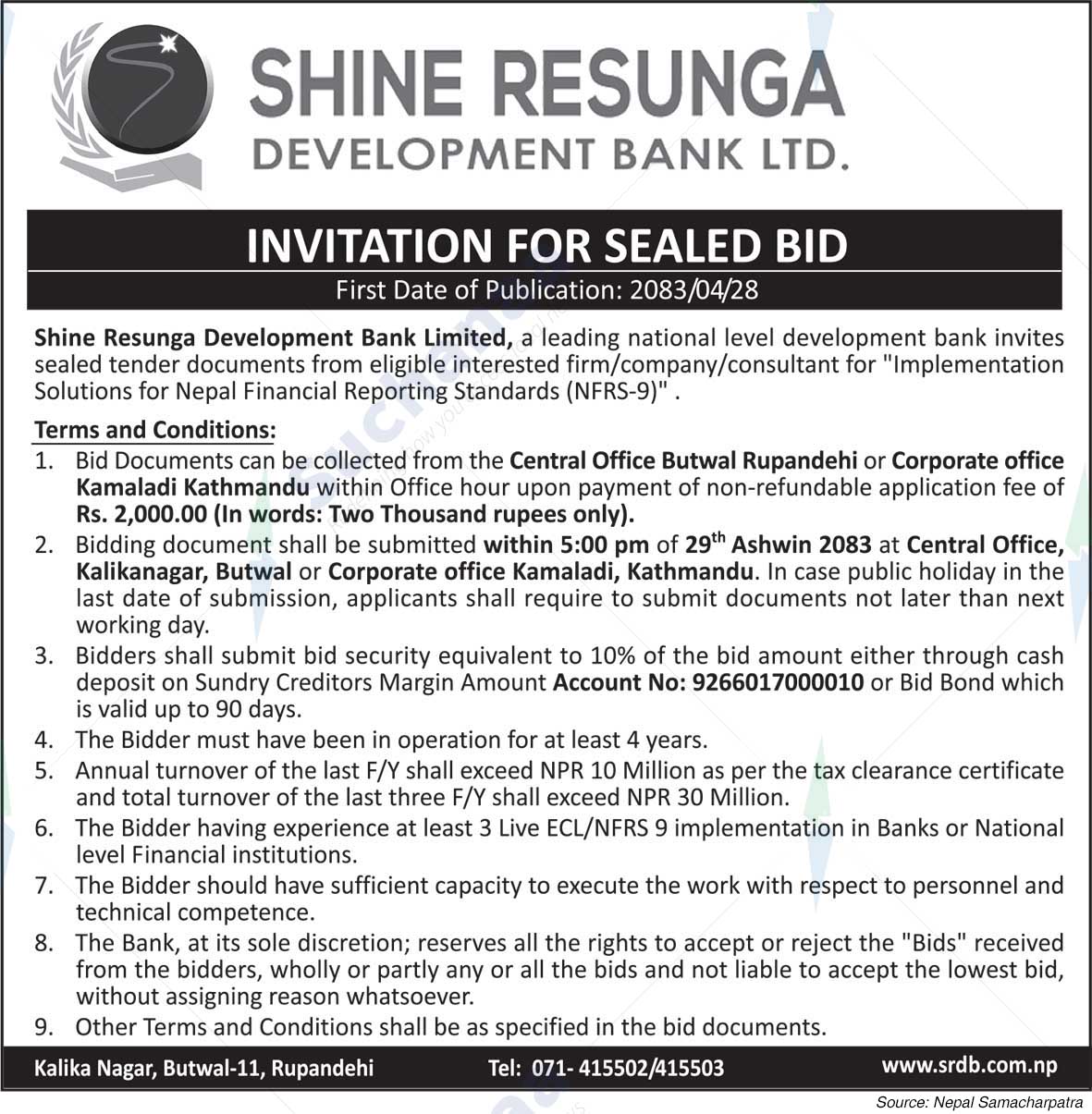 Shine Resunga Development Bank Ltd.
