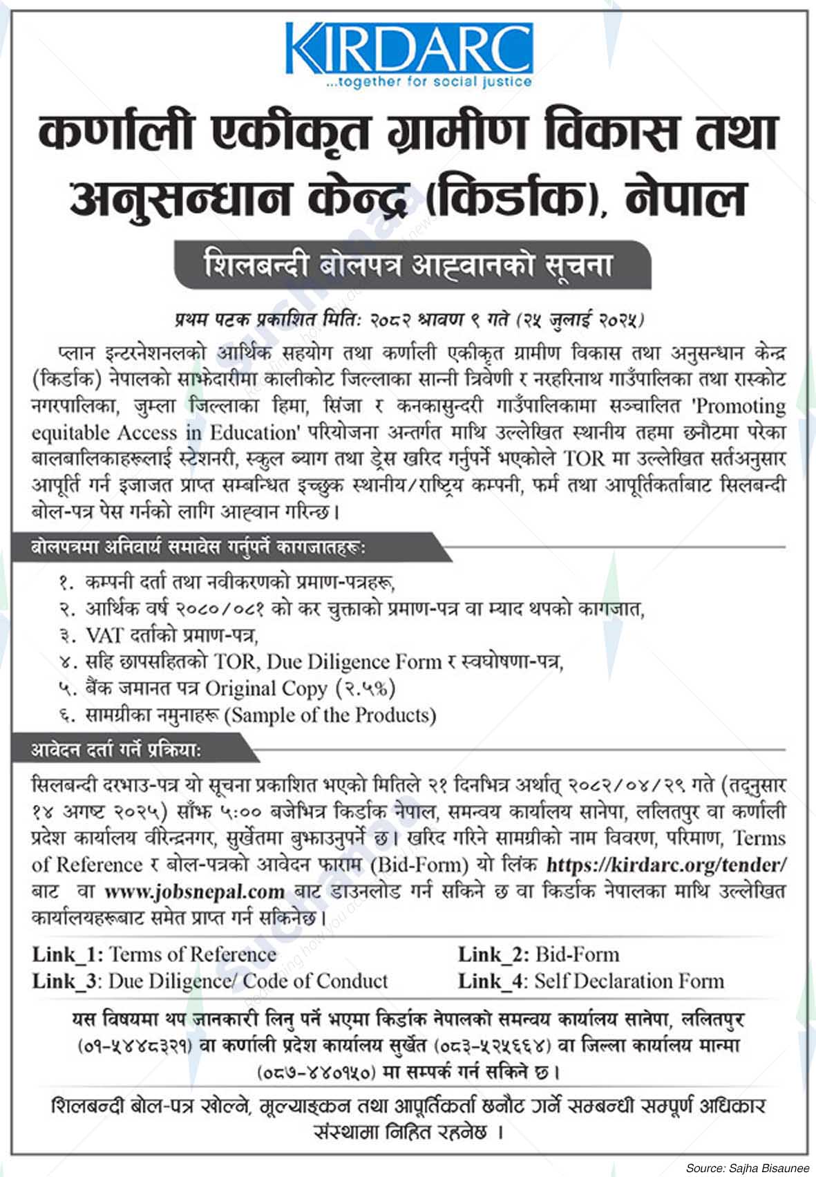 Karnali Integrated Rural Development and Research Center (KIRDARC) Nepal