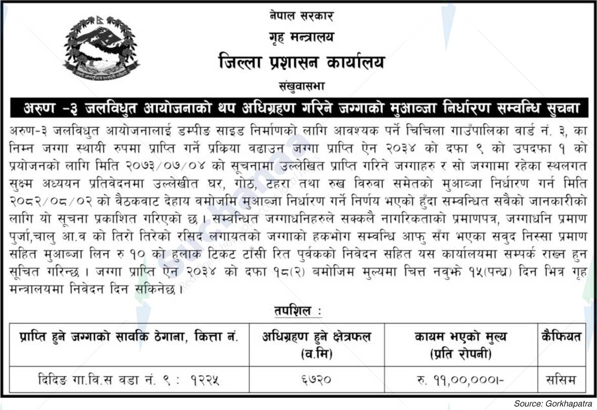 District Administration Office, Sankhuvasabha