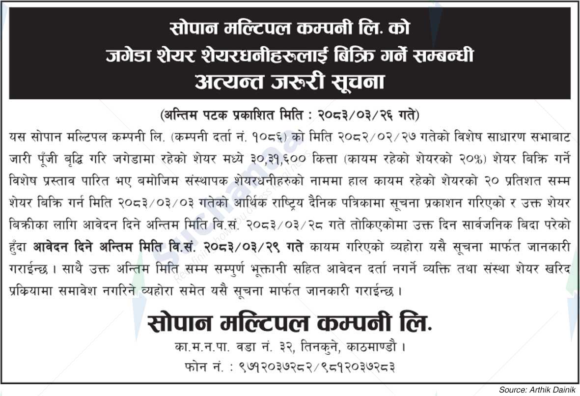 Sopan Multiple Company Limited (SMCL)